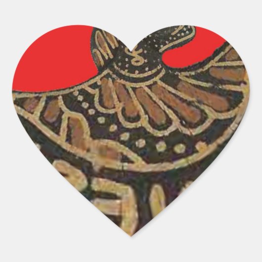 Indonesië Javaanse Shadow Puppet Culturele Kunst Hart Sticker (Voorkant)