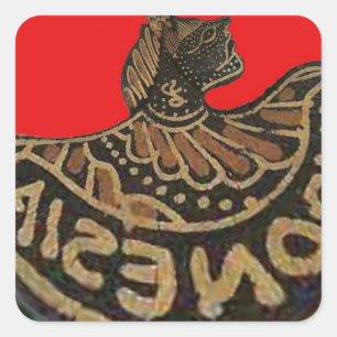 Indonesië Javaanse Shadow Puppet Culturele Kunst Vierkante Sticker