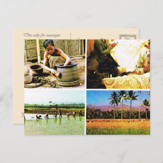  Indonesië, Javanese levensstijl Briefkaart (Voorkant / Achterkant)