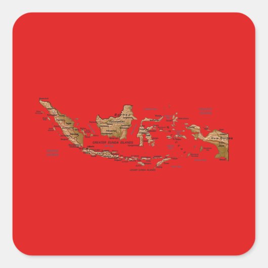 Indonesië Kaart Sticker (Voorkant)