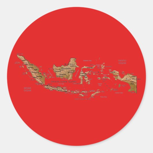 Indonesië Kaart Sticker (Voorkant)