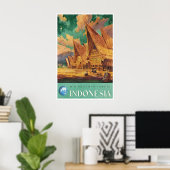 Indonesië Kunst Sumatra Reisposter Batak Dorp Poster (Thuiskantoor)