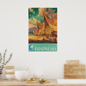 Indonesië Kunst Sumatra Reisposter Batak Dorp Poster (Keuken)
