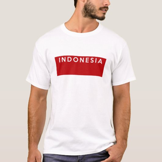 indonesië land vlag naam t-shirt (Voorkant)
