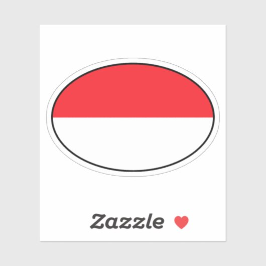 Indonesië Landcode Ovale Sticker met vlag (Vel)
