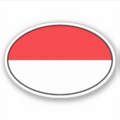 Indonesië Landcode Ovale Sticker met vlag (Voorkant)