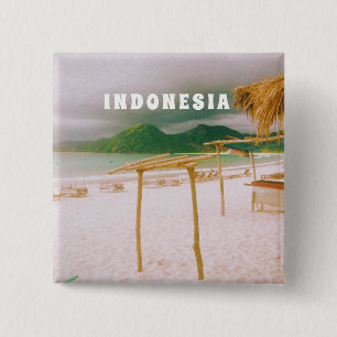 Indonesië Lombok Tropisch Paradijs Print Vierkante Button 5,1 Cm
