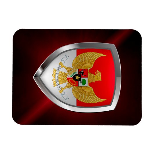 Indonesië Metallic Emblem Magneet (Horizontaal)
