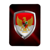Indonesië Metallic Emblem Magneet (Verticaal)