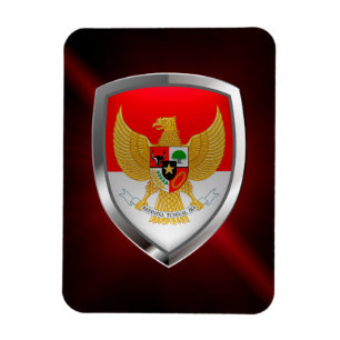 Indonesië Metallic Emblem Magneet