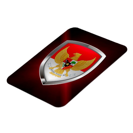 Indonesië Metallic Emblem Magneet (Linkerzijde)