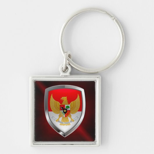 Indonesië Metallic Emblem Sleutelhanger (Voorkant)