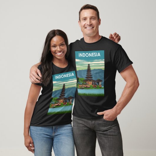 Indonesië  Minimal Retro Travel Poster T-shirt (Unisex)