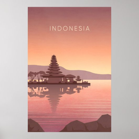 Indonesië Minimale Reisposter Poster (Voorkant)