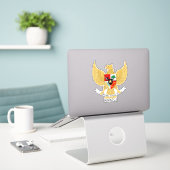 Indonesië National Emblem Patriotic Sticker (Laptop op bureau)
