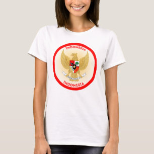 Indonesië Nationale Embleem Cirkel Vorm T-shirt