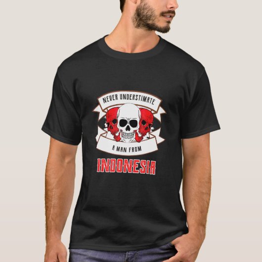 Indonesië Onderschat nooit T-shirt (Voorkant)