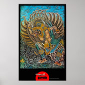 Indonesië Poster voor reizen met reiswieg teruggez (Voorkant)