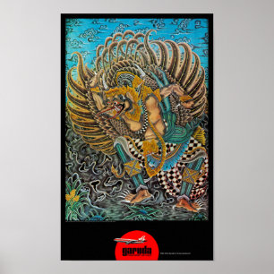 Indonesië Poster voor reizen met reiswieg teruggez