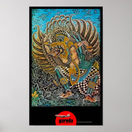 Indonesië Poster voor reizen met reiswieg teruggez (Voorkant)