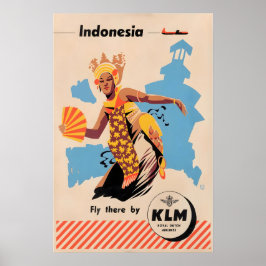 Indonesië Print Indonesische Kunst KLM Reisposter 