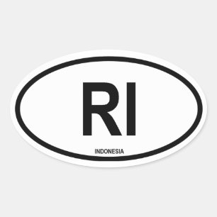 Indonesië "RI" Ovale Sticker