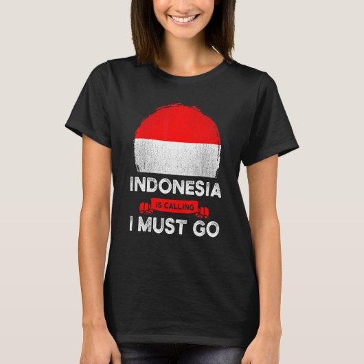 Indonesië Roept Ik Moet Gaan Indonesisch Erfgoed T-shirt (Voorkant)