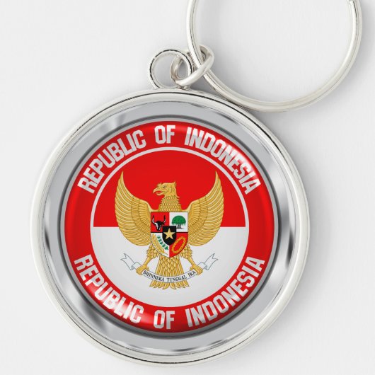 Indonesië Rond Embleem Sleutelhanger (Voorkant)