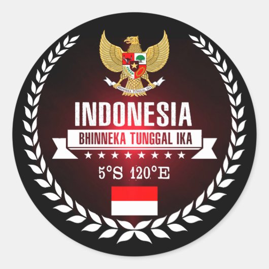 Indonesië Ronde Sticker (Voorkant)