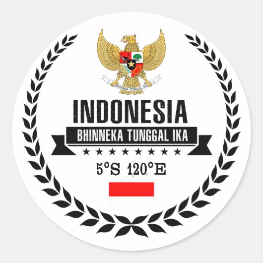 Indonesië Ronde Sticker (Voorkant)