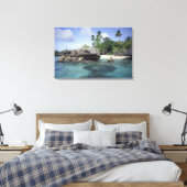 Indonesië. Rotsformaties langs de kust Canvas Afdruk (Insitu (Slaapkamer))