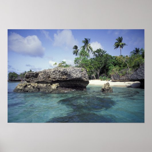 Indonesië. Rotsformaties langs de kust Poster (Voorkant)