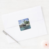 Indonesië. Rotsformaties langs de kust Vierkante Sticker (Envelop)
