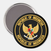 Indonesië Round Emblem Magneet (Voorkant / Achterkant)