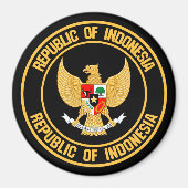 Indonesië Round Emblem Magneet (Voorkant)