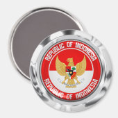 Indonesië Round Emblem Magneet (Voorkant / Achterkant)