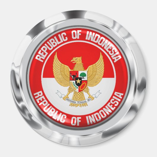 Indonesië Round Emblem Magneet (Voorkant)