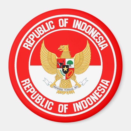 Indonesië Round Emblem Magneet (Voorkant)