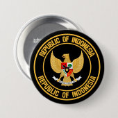 Indonesië Round Emblem Ronde Button 7,6 Cm (Voorkant /achterkant)