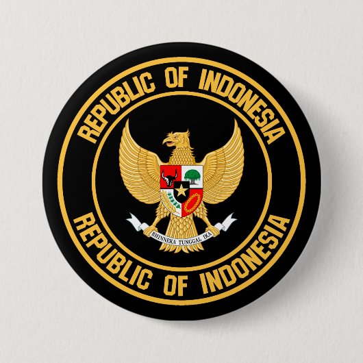 Indonesië Round Emblem Ronde Button 7,6 Cm (Voorkant)