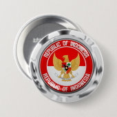 Indonesië Round Emblem Ronde Button 7,6 Cm (Voorkant /achterkant)