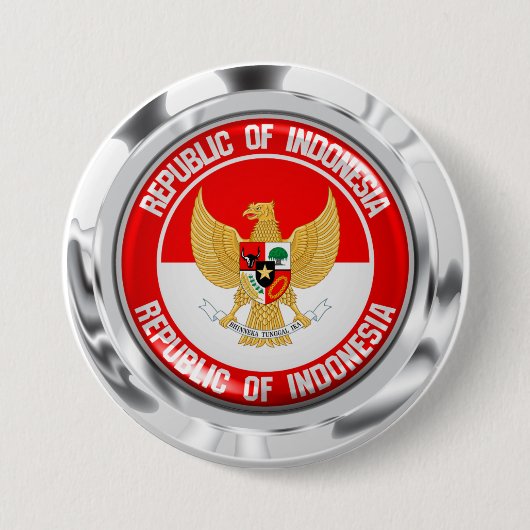 Indonesië Round Emblem Ronde Button 7,6 Cm (Voorkant)