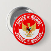 Indonesië Round Emblem Ronde Button 7,6 Cm (Voorkant /achterkant)