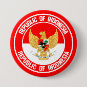 Indonesië Round Emblem Ronde Button 7,6 Cm (Voorkant)