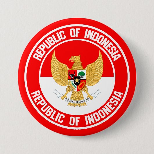 Indonesië Round Emblem Ronde Button 7,6 Cm (Voorkant)