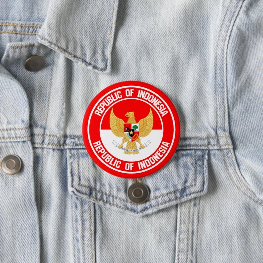 Indonesië Round Emblem Ronde Button 7,6 Cm (In situ)