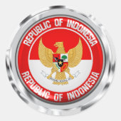 Indonesië Round Emblem Ronde Sticker (Voorkant)