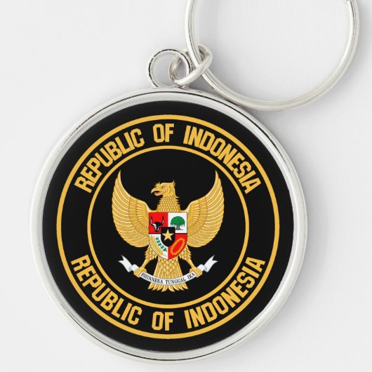 Indonesië Round Emblem Sleutelhanger (Voorkant)