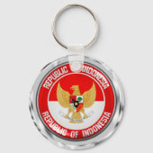 Indonesië Round Emblem Sleutelhanger (Voorkant)