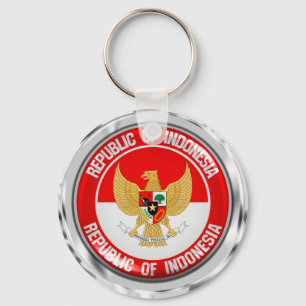 Indonesië Round Emblem Sleutelhanger